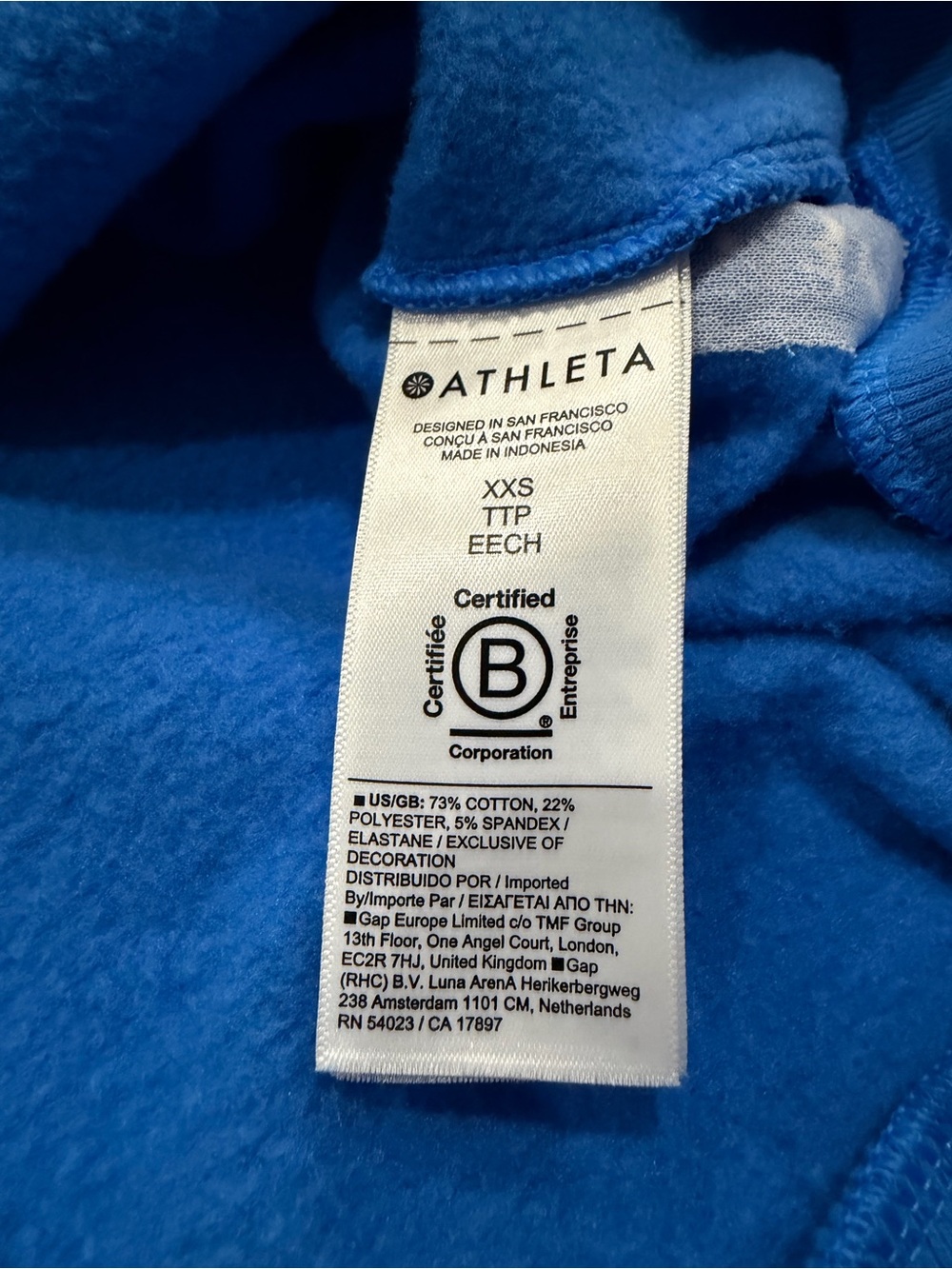 Athleta Blue Fleece Crewneck Sweatshirt XXS Cozy Pullover Athleisure - Picture 7 of 7